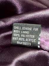 Load image into Gallery viewer, Che-Bella Purple Rabbit Fur Jacket Fit Sz L
