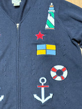 Load image into Gallery viewer, VTG Stitches in Time Nautical Cardigan Sz 1X
