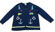 Load image into Gallery viewer, VTG Stitches in Time Nautical Cardigan Sz 1X
