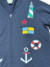 Load image into Gallery viewer, VTG Stitches in Time Nautical Cardigan Sz 1X
