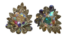 Load image into Gallery viewer, Vtg Signed Aurora Borealis Clip Earrings
