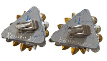 Load image into Gallery viewer, Vtg Signed Aurora Borealis Clip Earrings
