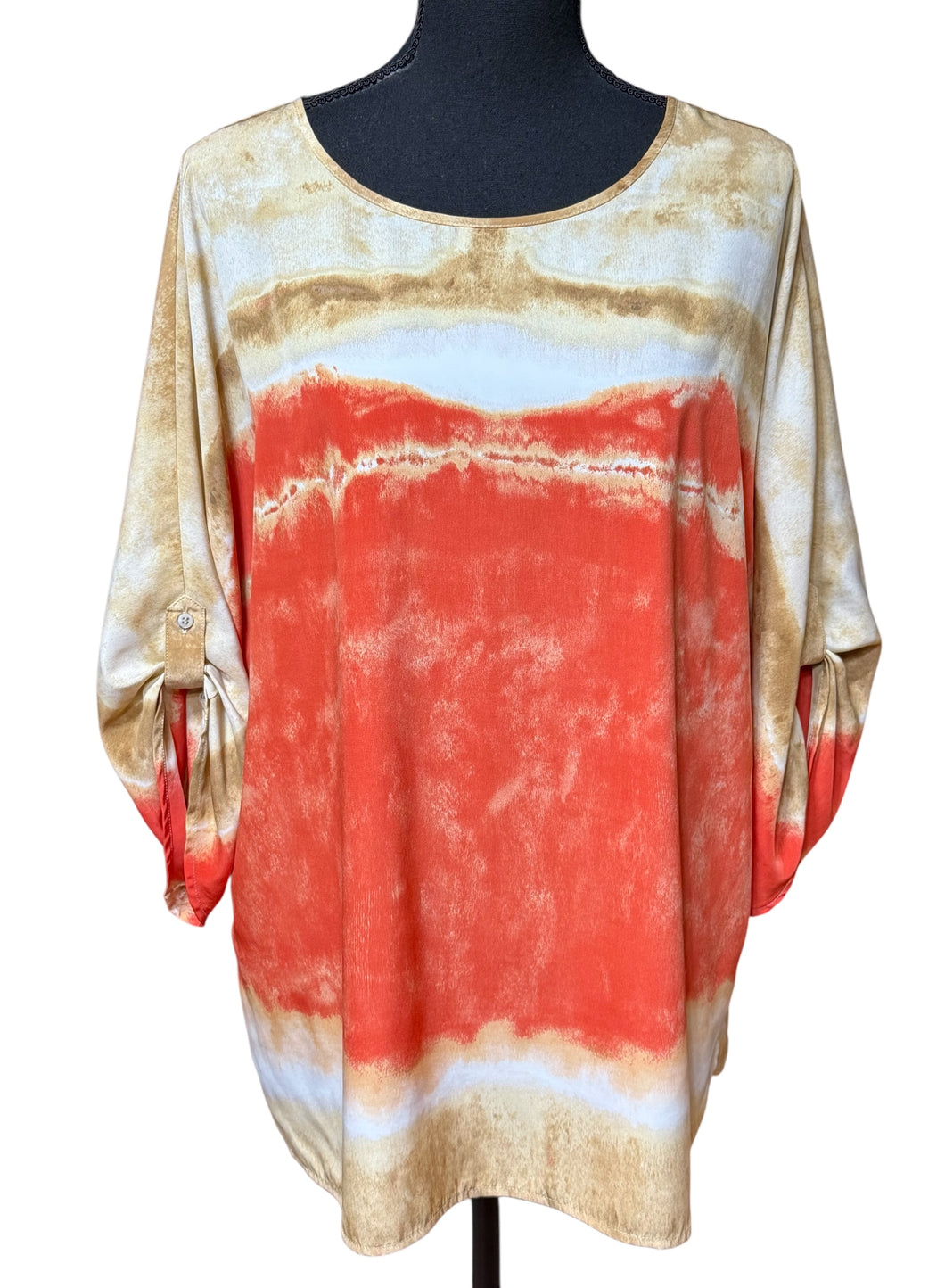Chicos Rust Neutral Blouse Sz L