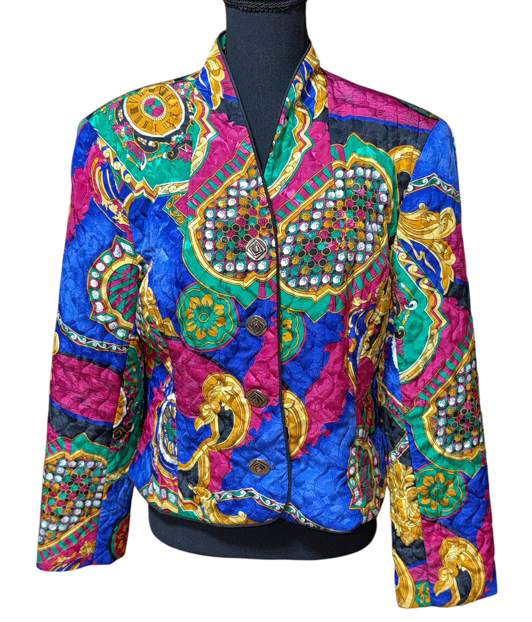 VTG Gay Boyer Baroque Quilted Blazer Sz 14