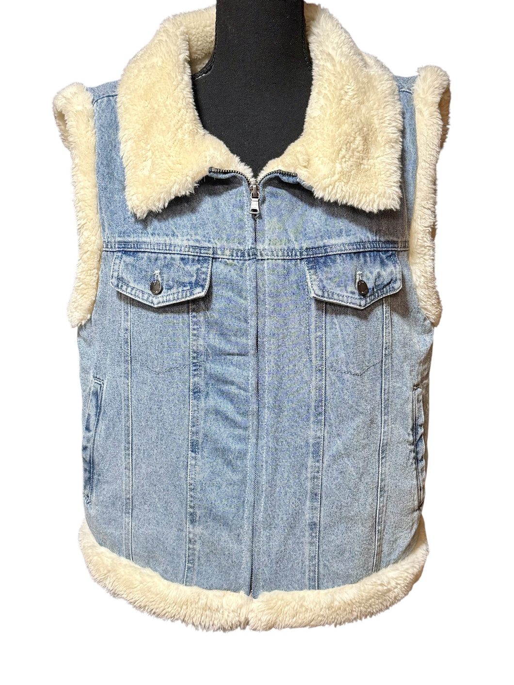 Dylan Los Angeles Denim Sherpa Vest Fit Sz 10/12