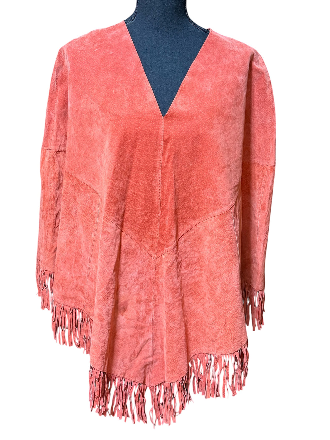 Metrostyle Leather Fringe Poncho
