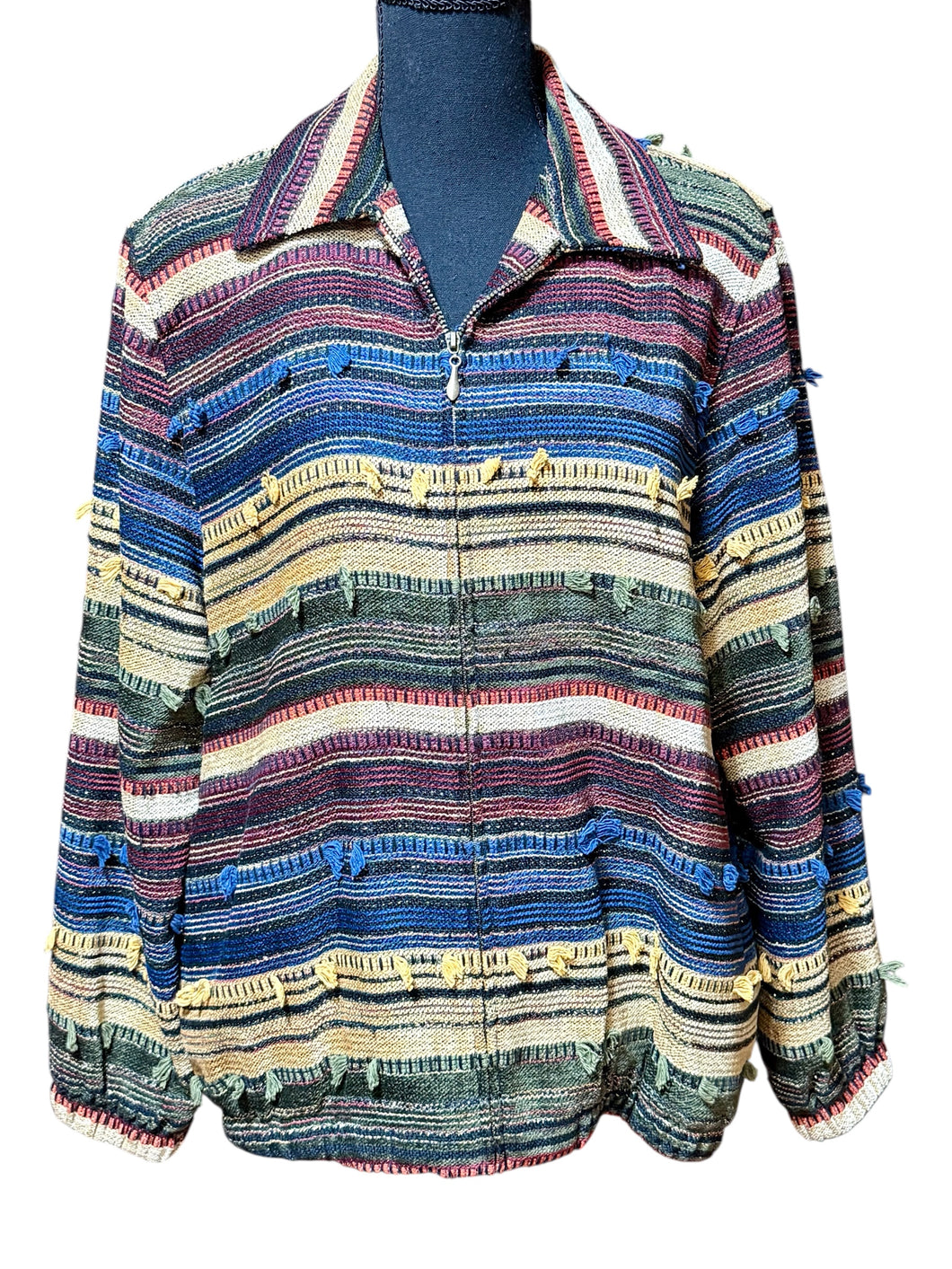 Alfred Dunner Multi Fringe Jacket Sz 10