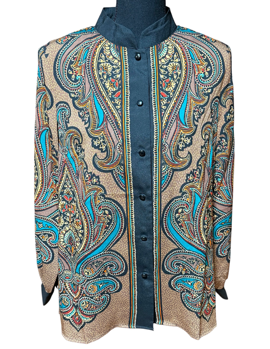 Bob Mackie Paisley Blouse Sz S