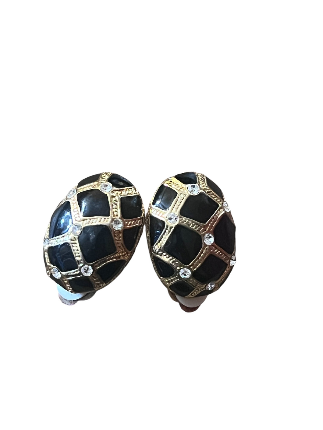 Black Gold Rhinestone Clips