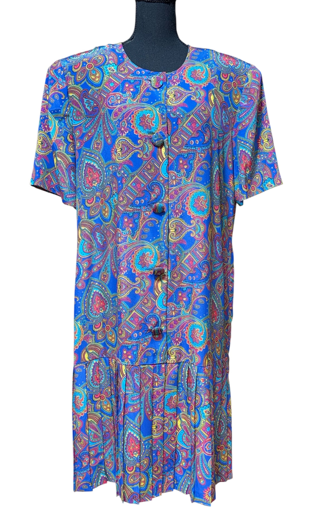 Vintage Leslie Fay Paisley Dress Plus Size 18