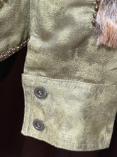 Load image into Gallery viewer, SEANDARA Olive Faux Fur Double Breasted Jacket Sz S
