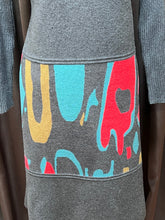 Load image into Gallery viewer, Gray Abstract Sweater Dress Fit Sz M
