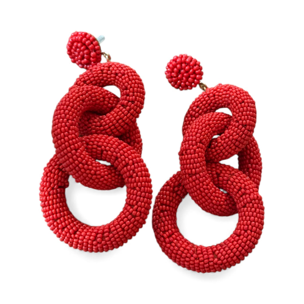 Seed Bead Post Link Earrings