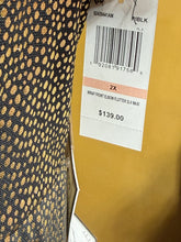 Load image into Gallery viewer, MSK Woman Gold Black Dress Sz 2X with Statement Necklace
