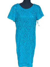 Load image into Gallery viewer, SD Collection Teal Sequin Dress Fit Sz 12
