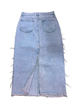 Load image into Gallery viewer, Fashion Nova Pink Distressed Denim Skirt Fit Sz 10/12
