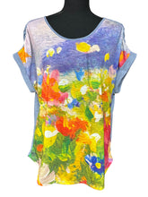 Load image into Gallery viewer, North-Style Floral Sleeves Slub Knit Top Sz L
