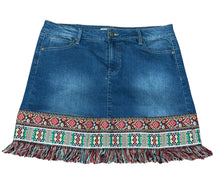 Load image into Gallery viewer, EST 1946 Denim Embroidered Skirt Fit Sz 14
