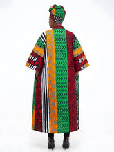 Load image into Gallery viewer, Red Green Black White African Long Kimono | Robe | Duster | One Size
