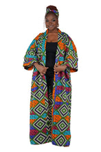 Load image into Gallery viewer, GEO Multi African Long Kimono | Robe | Duster | One Size
